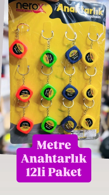 METRE ANAHTARLIK RENKLİ / 12Lİ PAKET